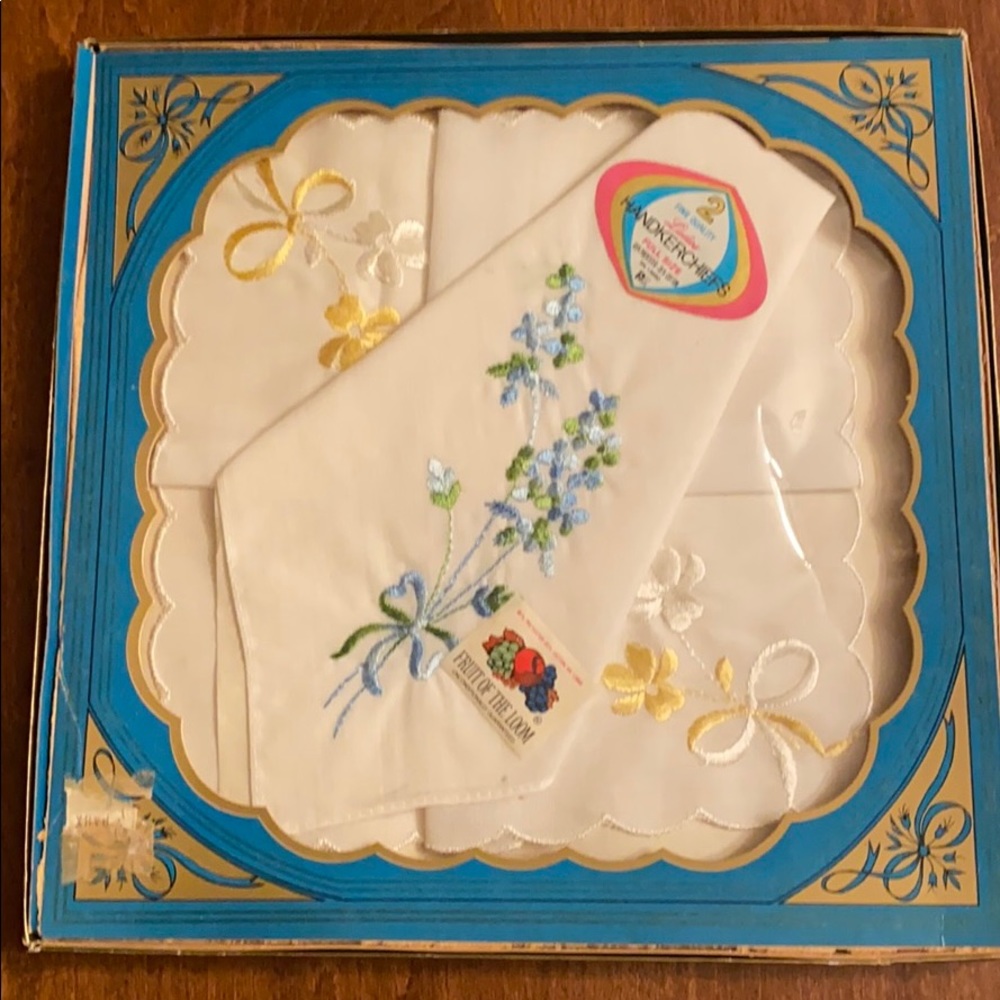Vintage Hankies Fruit of the Loom Boxed  NWT